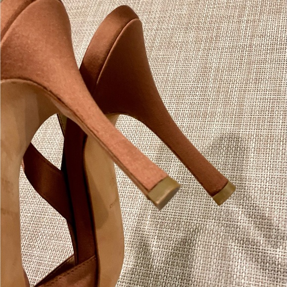 Rene Caovilla Brown Satin Heels with Embellishments - Picture 10 of 13